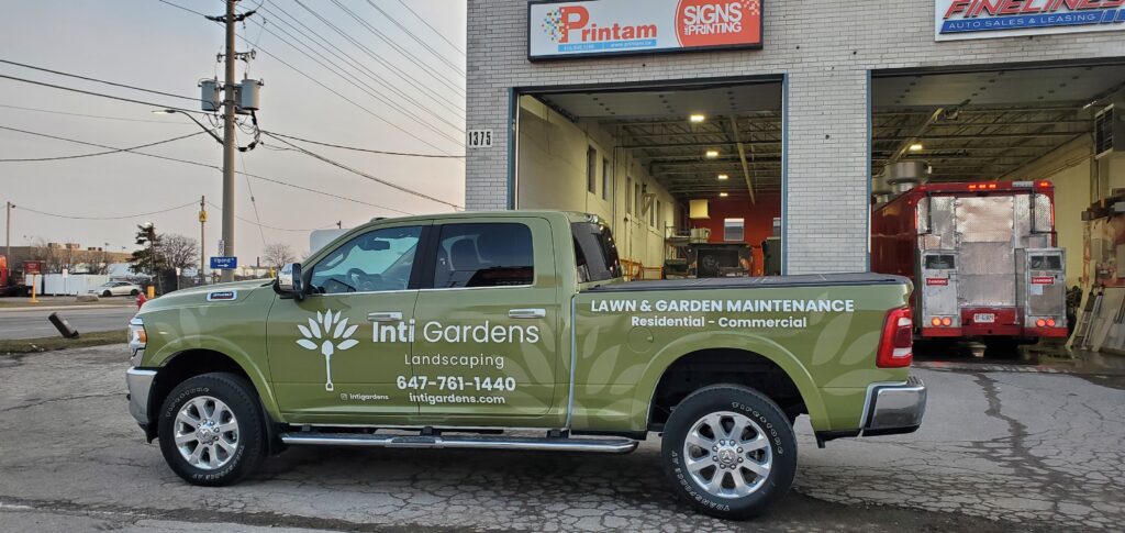 Inti Gardens Landscaping Pickup Truck Vinyl Full Wrap - Printam